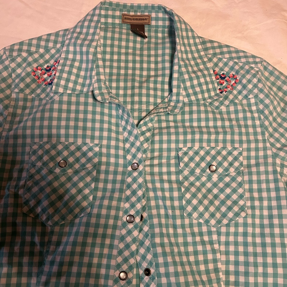 Bit & Bridle Blue Button Down Shirt
